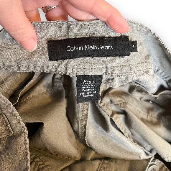 Calvin Klein Tie Front Wide Leg Relaxed Fit Linen Capri Pants Women's Size 8 - Picture 8 of 9